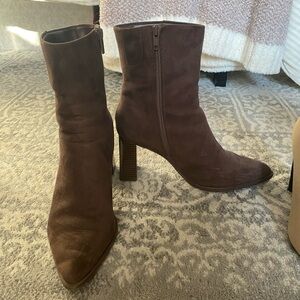 Elegant Brown Suede Ankle Boots